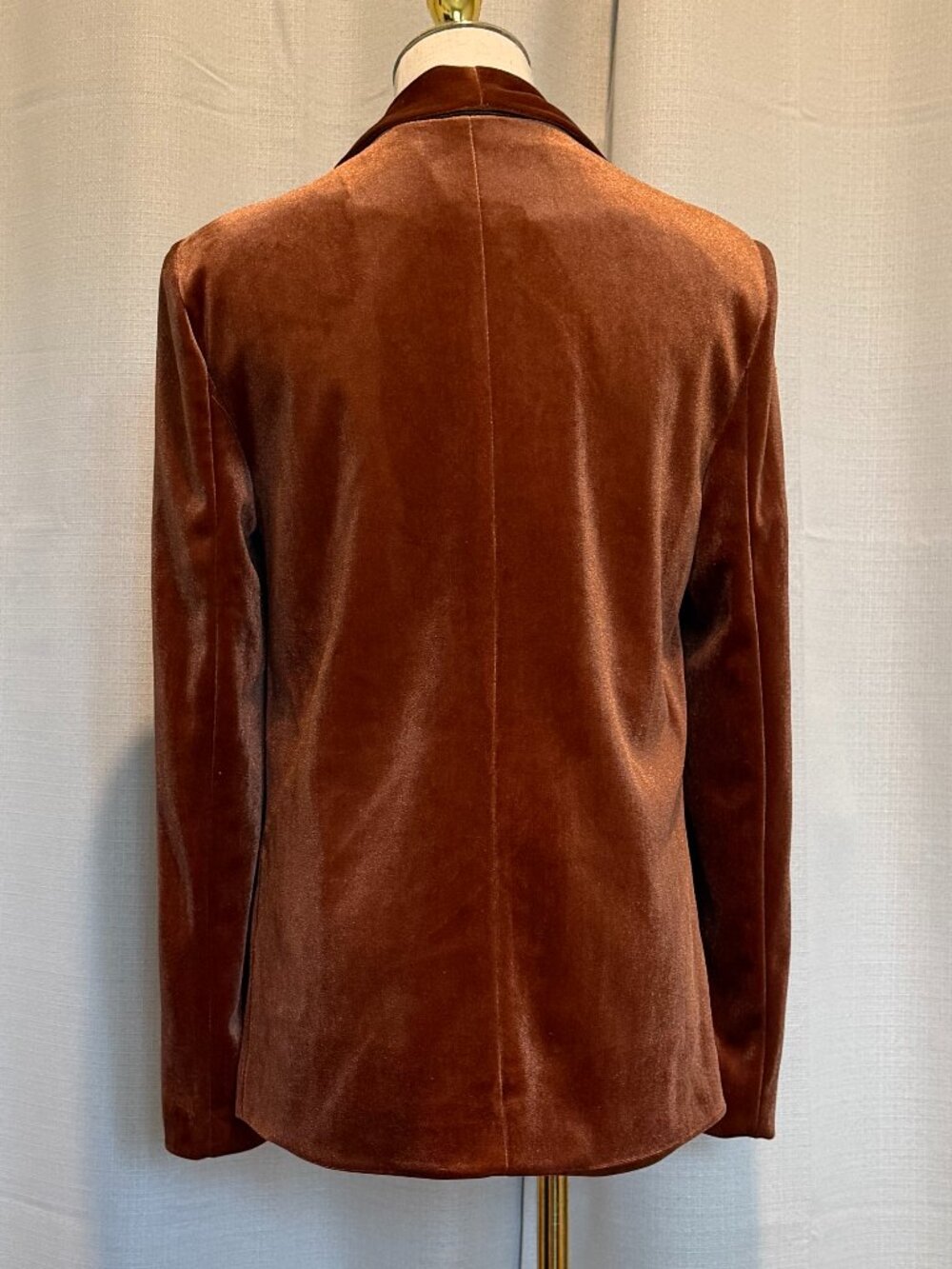 Romeo & Juliet Couture Velvet Blazer Burnt Orange Metallic Size Medium - Picture 3 of 10